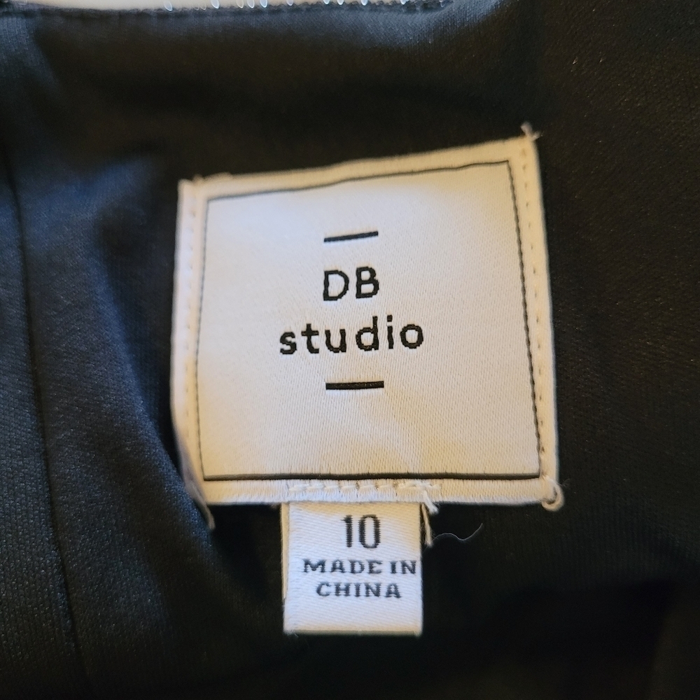 DB Studio Black Metallic Sweetheart Corset Midi Dress Sz 10 - Picture 13 of 15